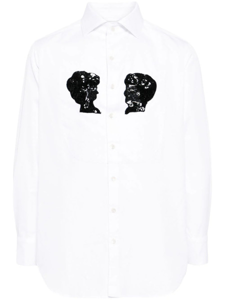  Bode Camicia Con Paillettes - Bianco 