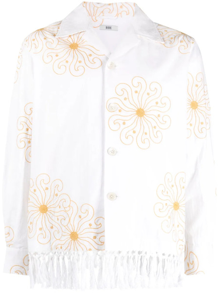  Bode Camicia Soleil Fringe - Bianco 