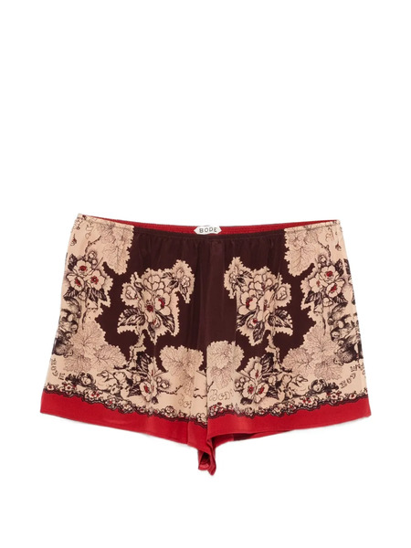  Bode Shorts A Fiori - Rosso 
