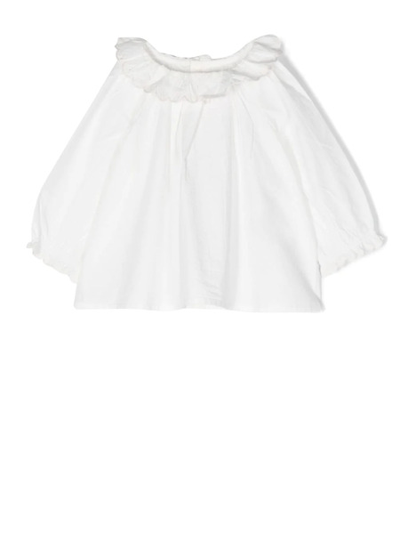  Bonpoint Blusa Con Ruches - Bianco 