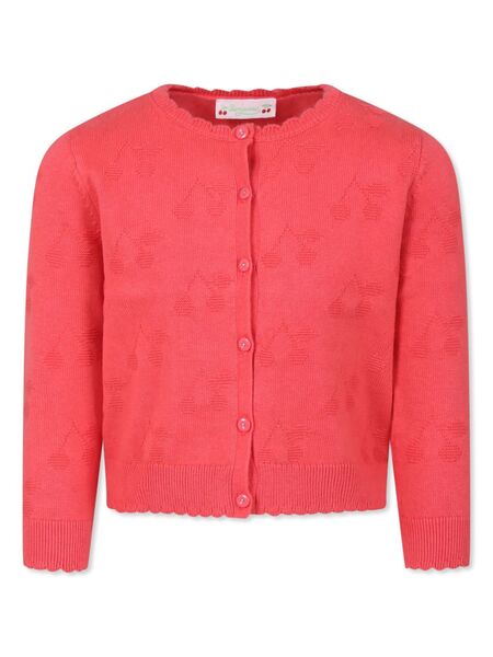  Bonpoint Cardigan Con Effetto Ciliegie Jacquard - Rosa 