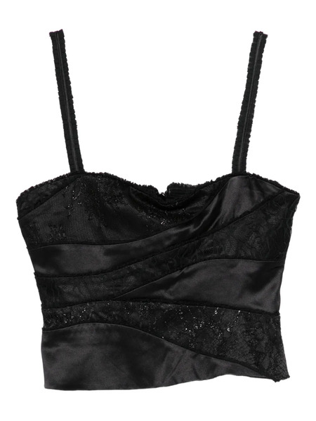  Botsi Top Eterna Con Design Patchwork - Nero 