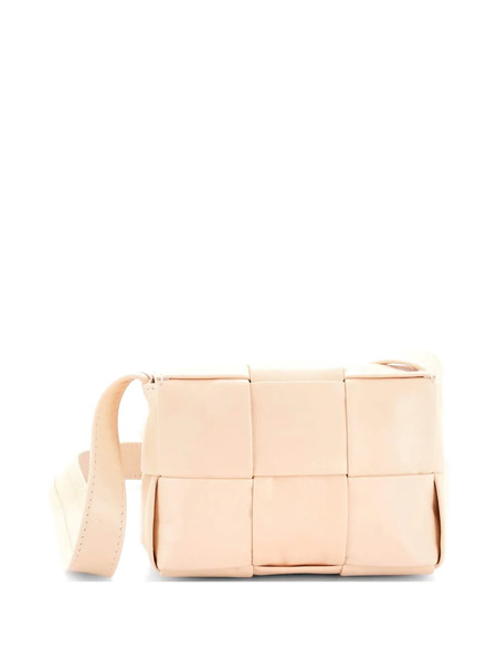  Bottega Veneta Pre-owned Borsa A Tracolla Candy Cassette In Pelle Con Motivo Maxi Intrecciato - Rosa 