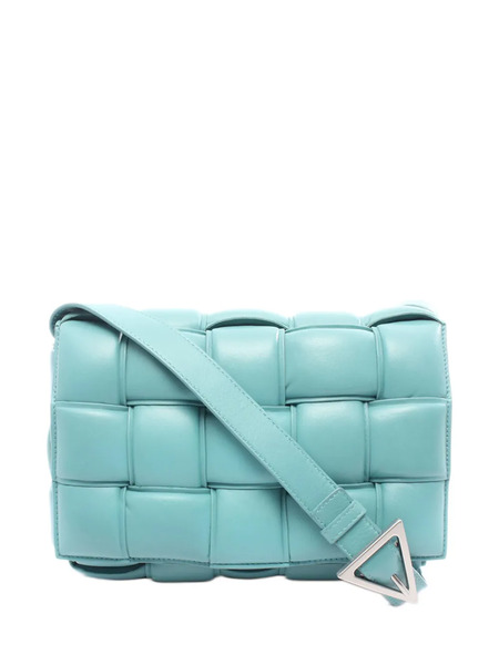  Bottega Veneta Pre-owned Borsa A Tracolla Cassette In Nappa Con Motivo Intrecciato Imbottito 2012-2026 - Blu 