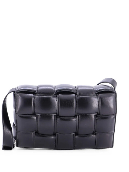  Bottega Veneta Pre-owned Borsa A Tracolla Cassette In Pelle Imbottita Con Motivo Maxi Intrecciato - Nero 