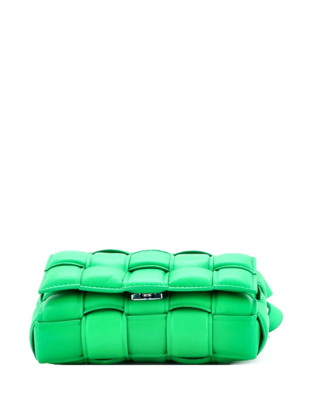  Bottega Veneta Pre-owned Borsa A Tracolla Cassette Piccola In Pelle Imbottita Con Motivo Maxi Intrecciato - Verde 