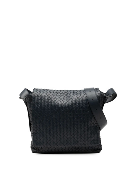  Bottega Veneta Pre-owned Borsa A Tracolla In Nappa Con Battente E Motivo Intrecciato 2010-2025 - Nero 