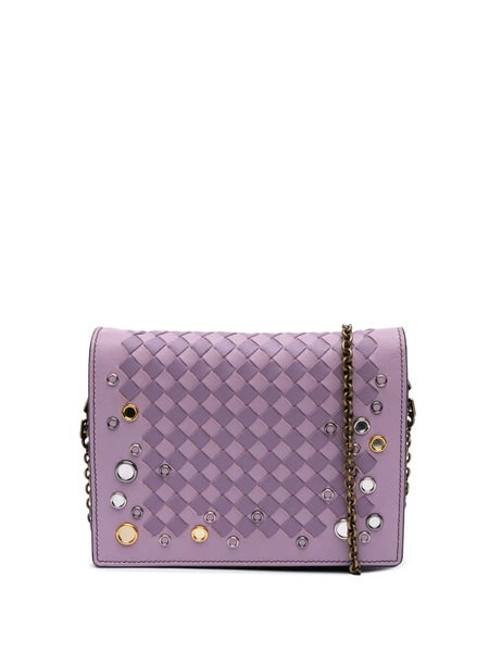  Bottega Veneta Pre-owned Borsa A Tracolla Intrecciato In Nappa Con Borchie E Catena 2012-2025 - Viola 