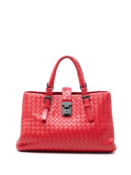  Bottega Veneta Pre-owned Borsa A Tracolla Roma Piccola In Nappa Con Motivo Intrecciato 2012-2026 - Rosso 
