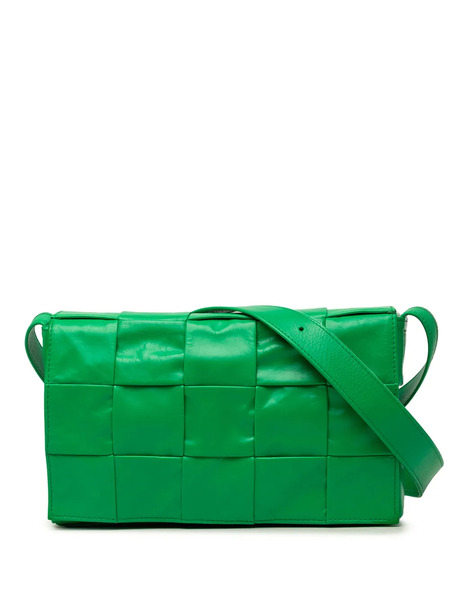  Bottega Veneta Pre-owned Borsa A Tracolla Stretch Paper Intrecciato Cassette Piccola In Pelle Di Vitello 2012-2026 - Verde 