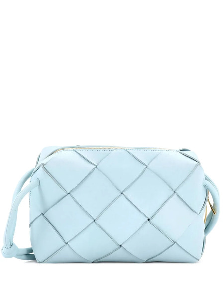  Bottega Veneta Pre-owned Cassette Camera Crossbody Bag Maxi Intrecciato Leather Small Shoulder Bag - Blu 