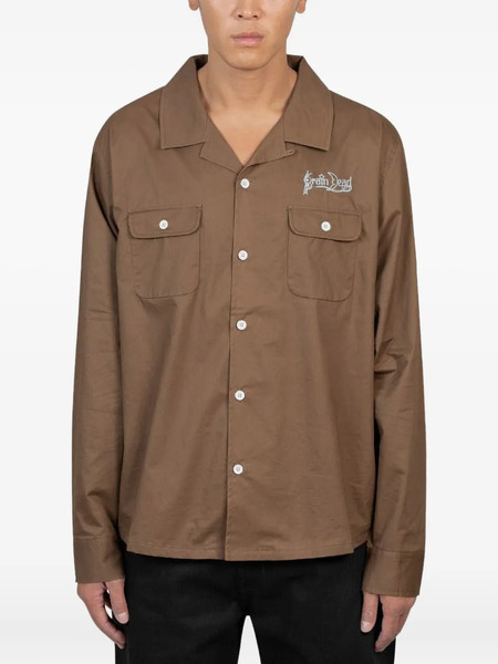  Brain Dead Camicia Con Ricamo - Marrone 