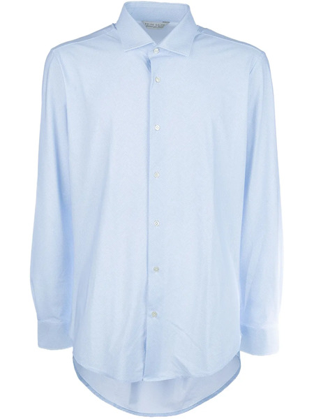  Brian Dales Camicia Con Motivo Spigato - Blu 