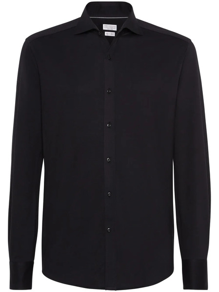  Brunello Cucinelli Camicia Con Colletto Ampio - Nero 