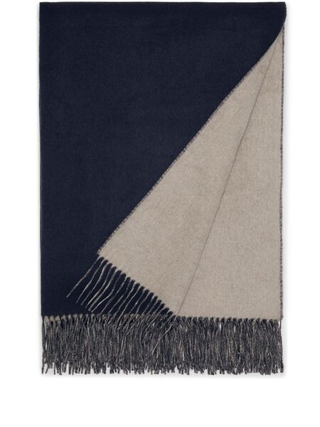  Brunello Cucinelli Copriletto Con Frange - Blu 