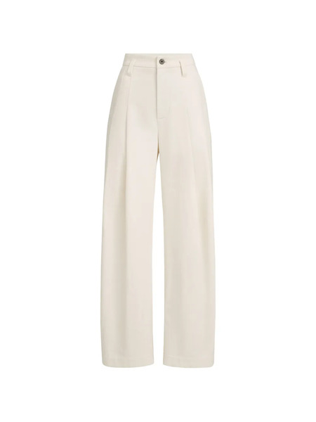  Brunello Cucinelli Pantaloni Baggy In Cotone Tinto In Capo E Lana Effetto Stropicciato Con Cinque Tasche E Motivo Monili - Toni Neutri 