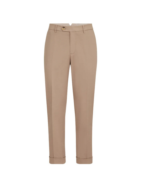  Brunello Cucinelli Pantaloni Italian Fit In Gabardine Di Cotone American Pima Tinto In Capo - Toni Neutri 