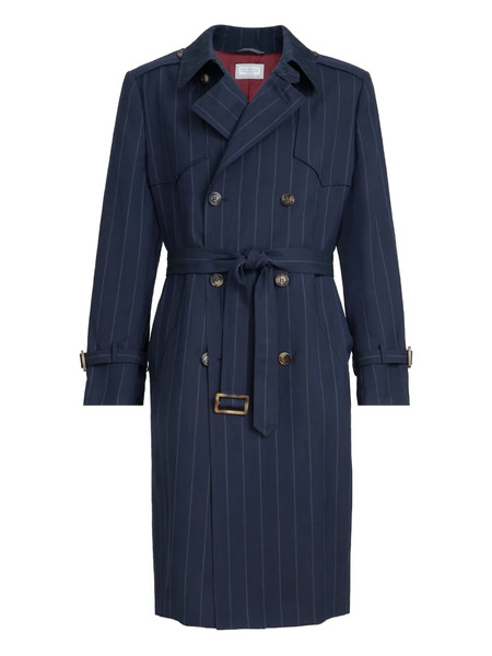  Brunello Cucinelli Trench A Righe - Blu 