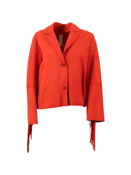  Bully Fringe-detail Suede Jacket - Rosso 