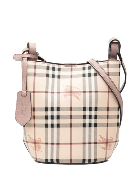  Burberry Pre-owned Borsa A Secchiello In Tela Cerata Con Motivo Haymarket Check 2000-2017 - Toni Neutri 