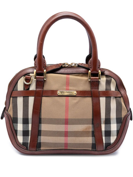  Burberry Pre-owned Borsa A Tracolla Bridle Orchard Piccola In Tela Con Motivo House Check E Finiture In Pelle 2000-2017 - Marrone 