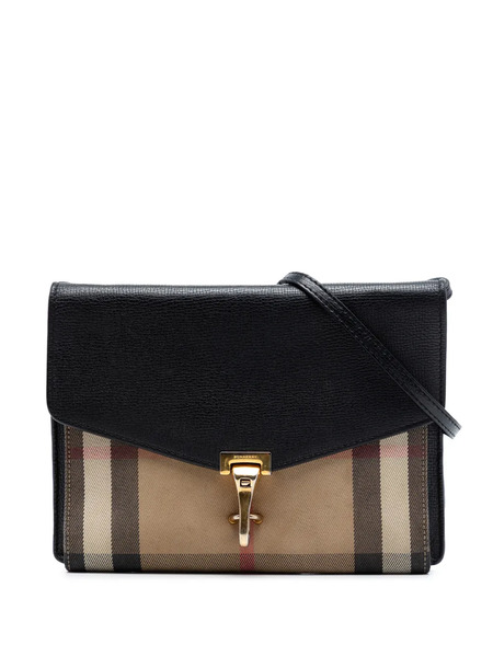  Burberry Pre-owned Borsa A Tracolla Derby Macken Piccola In Tela E Pelle Con Motivo House Check 2000-2017 - Nero 