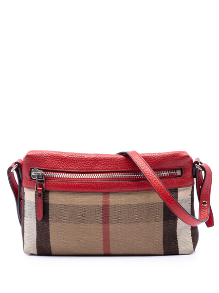  Burberry Pre-owned Borsa A Tracolla Farley Piccola In Tela Con Motivo Mega Check 2000-2017 - Marrone 