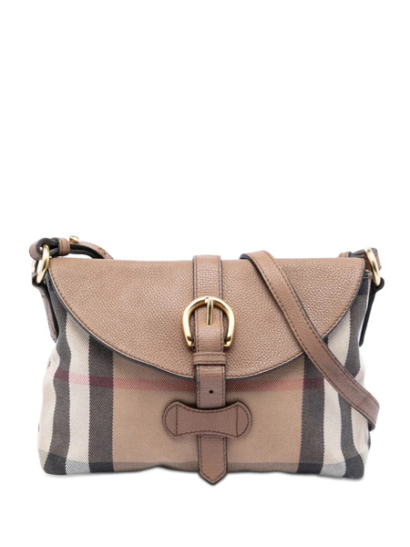  Burberry Pre-owned Borsa A Tracolla Horseshoe Milton Piccola In Tela E Pelle Con Motivo House Check 2000-2017 - Marrone 