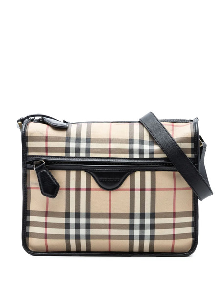  Burberry Pre-owned Borsa A Tracolla In Tela Cerata Con Motivo House Check In Tela 2000-2017 - Toni Neutri 
