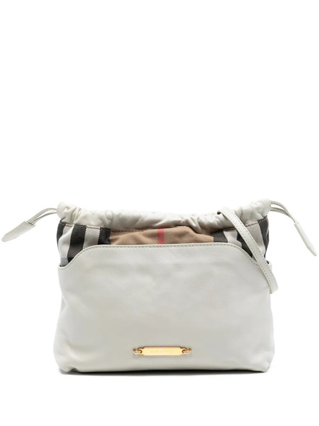  Burberry Pre-owned Borsa A Tracolla Little Crush In Tela House Check E Pelle Di Vitello 2000-2017 - Bianco 