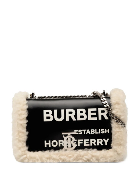  Burberry Pre-owned Borsa A Tracolla Lola Piccola In Tela Cerata E Finiture In Shearling 2018-2025 - Nero 