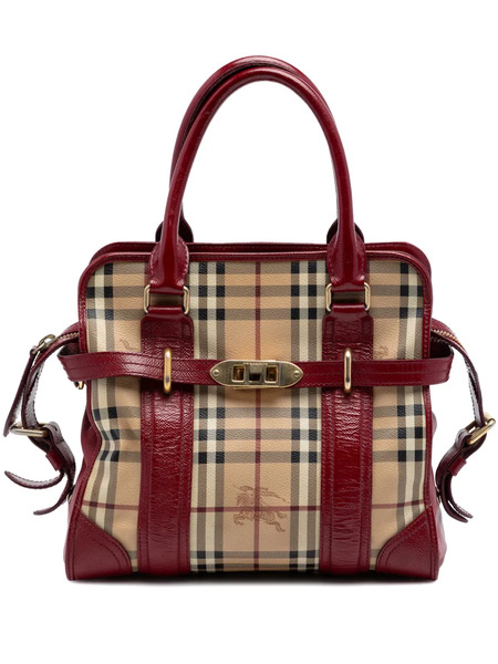  Burberry Pre-owned Borsa A Tracolla Minford Portrait In Tela Cerata Con Motivo Haymarket Check 2000-2017 - Toni Neutri 