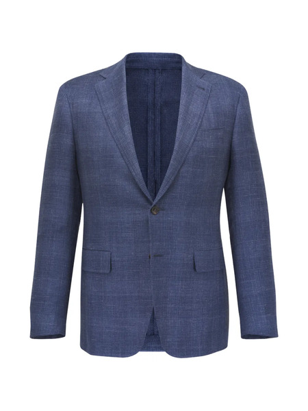  Canali Blazer A Quadri Con Revers Classici - Blu 