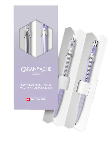  Caran D'ache Set 849 Con Matita E Penna A Sfera - Viola 