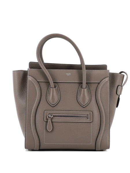  Celine Pre-owned Borsa Tote Luggage Micro In Pelle Martellata - Grigio 