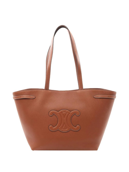  Celine Pre-owned Borsa Tote Triomphe Cabas Anais Media In Pelle Di Vitello Pieno Fiore 2021-2025 - Marrone 