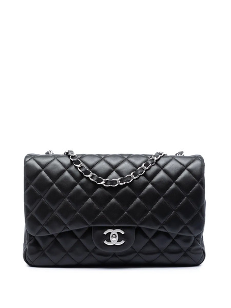  Chanel Pre-owned Borsa A Spalla Classic Jumbo In Pelle Di Agnello Con Battente Singolo 2008-2009 - Nero 