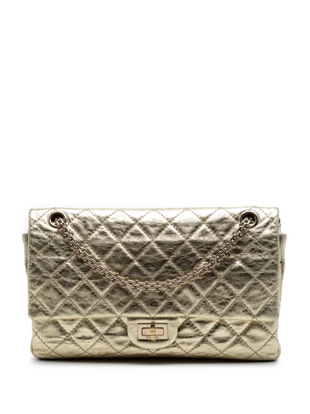  Chanel Pre-owned Borsa A Spalla Quilted Metallic Aged Calfskin Reissue 2.55 Double Flap 226 2008-2009 - Oro 