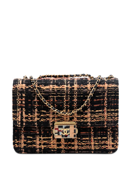  Chanel Pre-owned Borsa A Tracolla Beauty Lock Flap Mini In Tweed Trapuntato Con Battente 2018 - Nero 