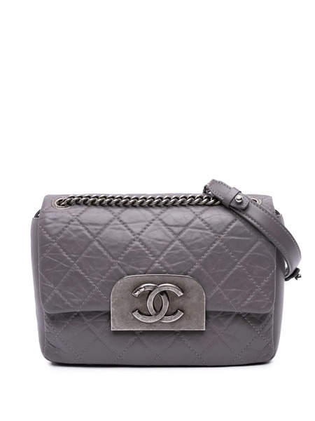  Chanel Pre-owned Borsa A Tracolla Cc Square Flap In Pelle Di Vitello Matelassé Effetto Invecchiato Pre-owned 2012-2013 - Viola 