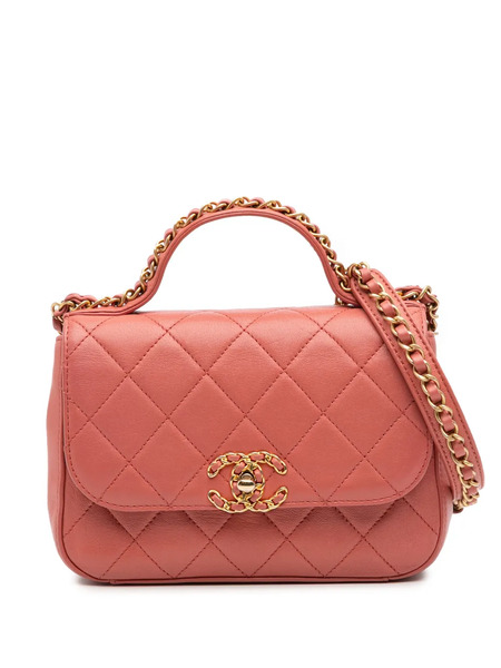  Chanel Pre-owned Borsa A Tracolla Infinity In Pelle Di Agnello Trapuntata Con Manico E Catena 2019 - Rosa 