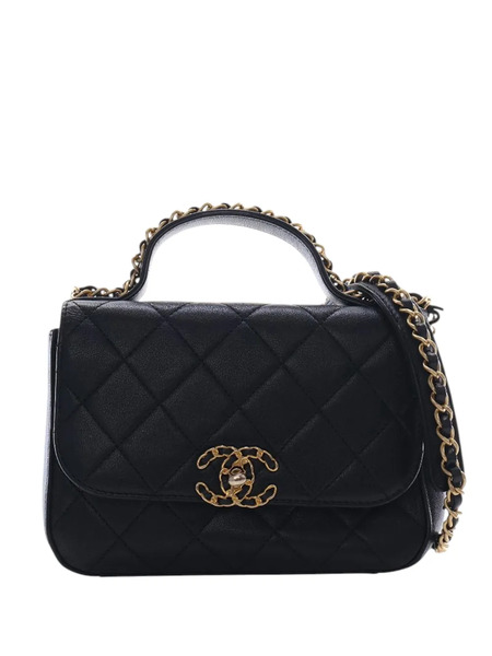  Chanel Pre-owned Borsa A Tracolla Infinity Piccola In Pelle Di Agnello Trapuntata Con Manico E Catena 2019 - Nero 