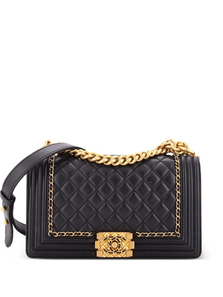  Chanel Pre-owned Borsa A Tracolla Jacket Boy Piccola In Pelle Di Agnello Trapuntata Con Battente - Nero 