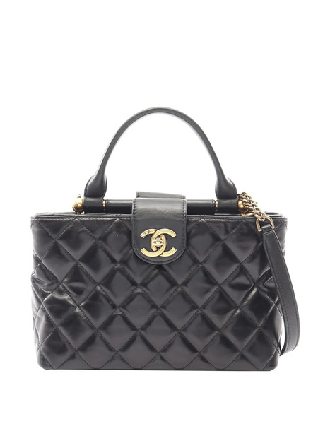  Chanel Pre-owned Borsa A Tracolla Paris-rome Gold Bar In Pelle Di Agnello Trapuntata 2016-2017 - Nero 