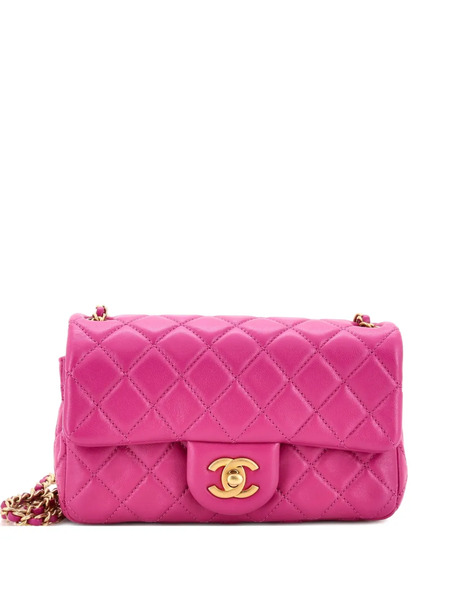  Chanel Pre-owned Borsa A Tracolla Pearl Crush Mini In Pelle Di Agnello Trapuntata Con Battente - Viola 
