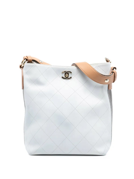  Chanel Pre-owned Borsa Passepartout Button Up Grande In Pelle Di Vitello Con Impunture 2019 - Bianco 
