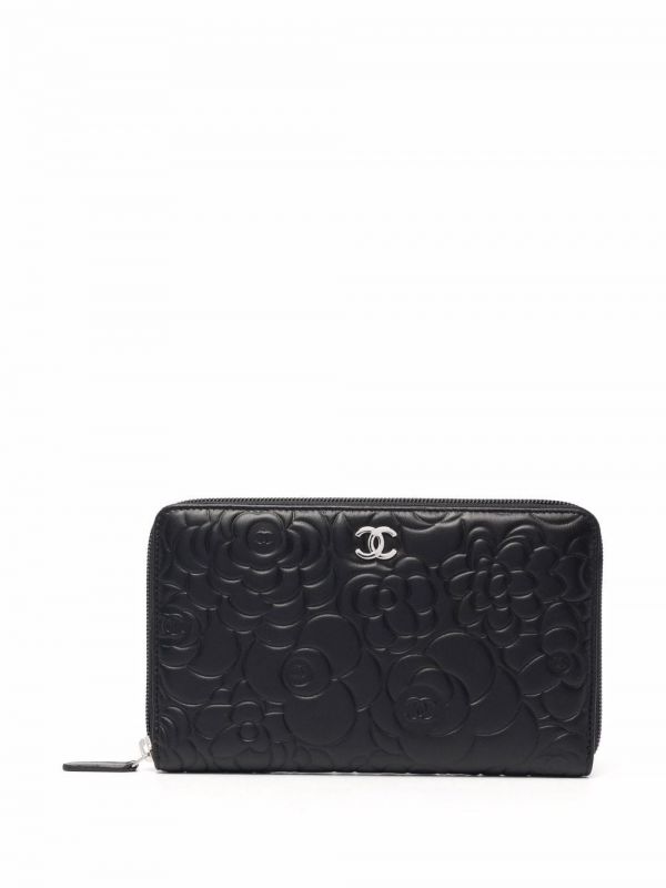  Chanel Pre-owned Portafoglio Con Zip Cc Camélia 2011 - Nero 