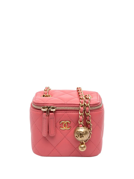  Chanel Pre-owned Trousse Make Up Pearl Crush Piccola In Pelle Di Agnello Trapuntata Con Catena 2020 - Rosa 