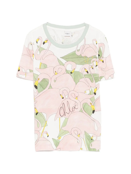  Chloé Camicia Con Stampa Flamingo - Toni Neutri 
