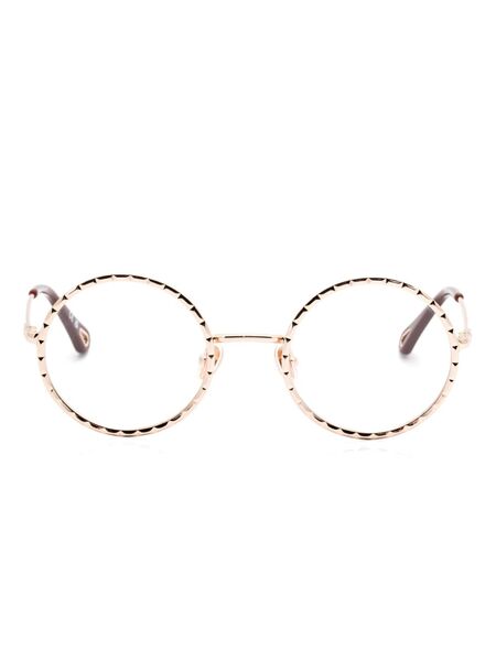  Chloé Eyewear Occhiali Tondi - Oro 